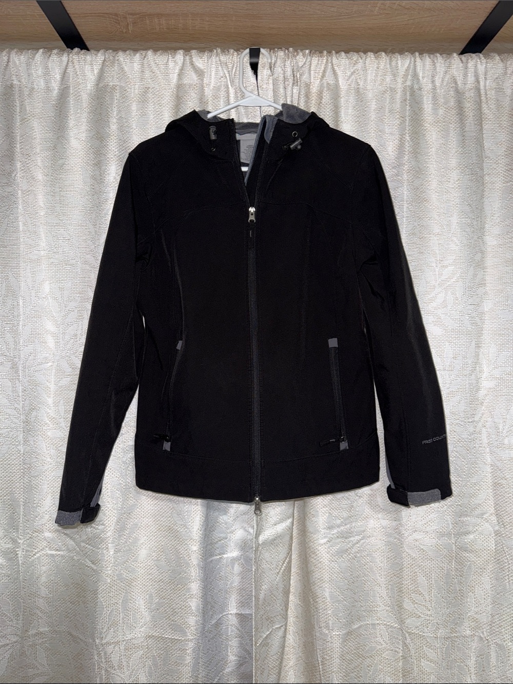 Free Country Black Hooded Utility Softshell Jacket